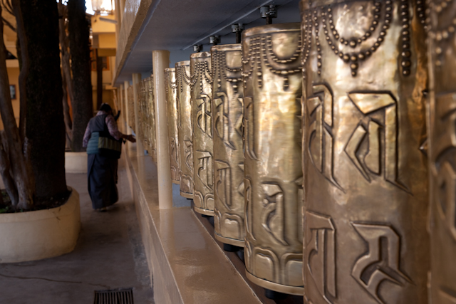 _DSC0203.jpg - Prayer wheels at the Dalhi Lama Temple