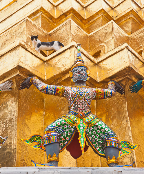 Thailnd_Bangkok_OctNovDec_2010_6036.jpg - Cat Guardian, Golden Palace, Bangkok, Thailand