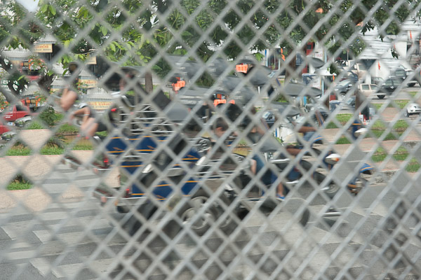 Thailand_Chiang_Mai_OctNovDec_2010_4001.jpg - Blue tuk-tuk.  Three wheeled taxis.  Called rickshaws in India.