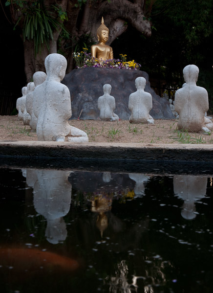 Thailand_Chiang_Mai_OctNovDec_2010_3812.jpg - Sculpture garden with fish.  This was a steam around the garden.